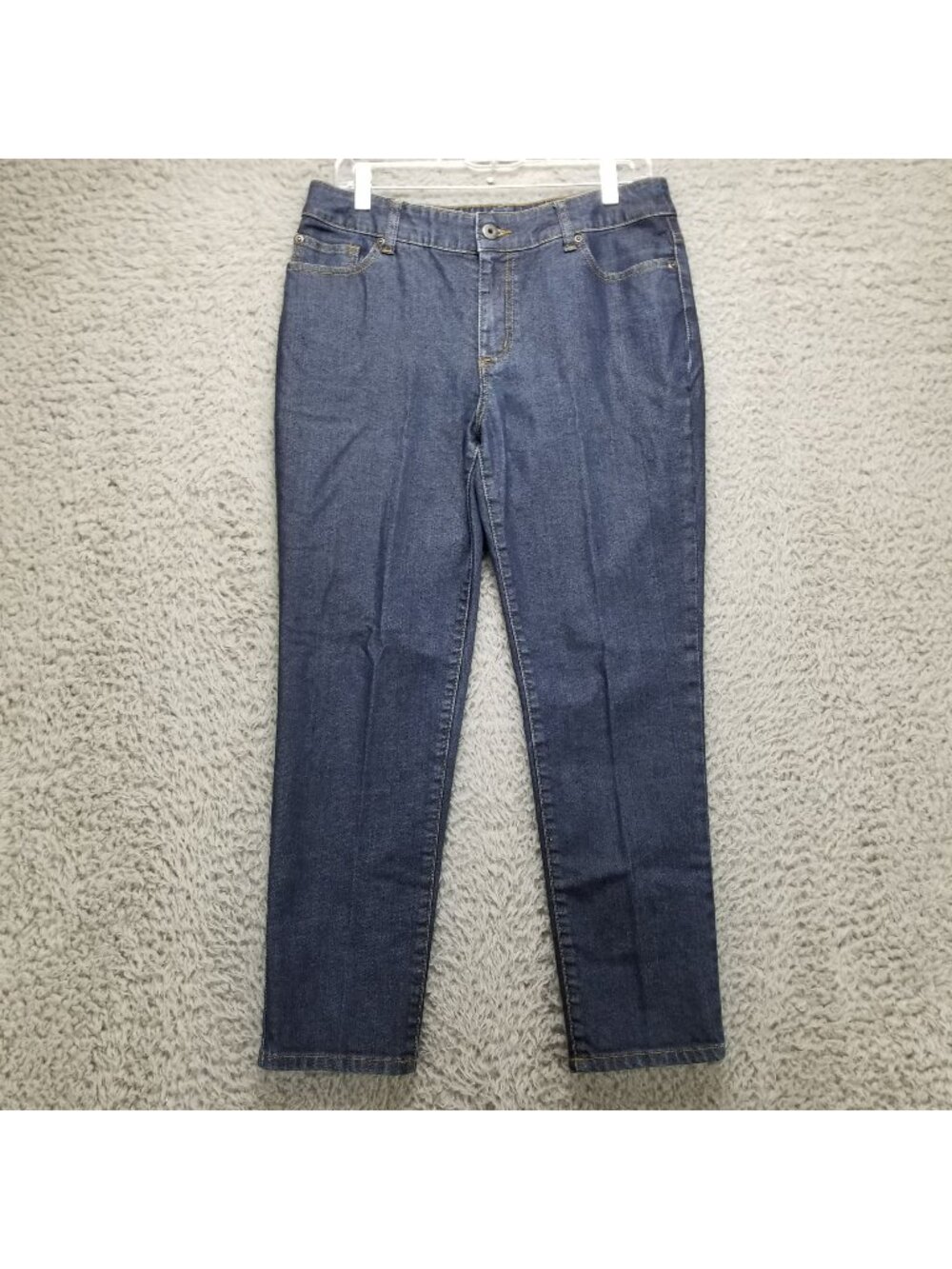 Chicos Jeans Womens 1 US 8 Blue Platinum Ultimate Fit Straight Stretch Denim